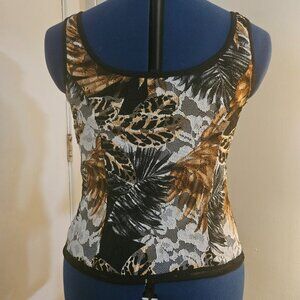 J.T.B. Petite Black, White and Tan Sleeveless Tank Sz PS